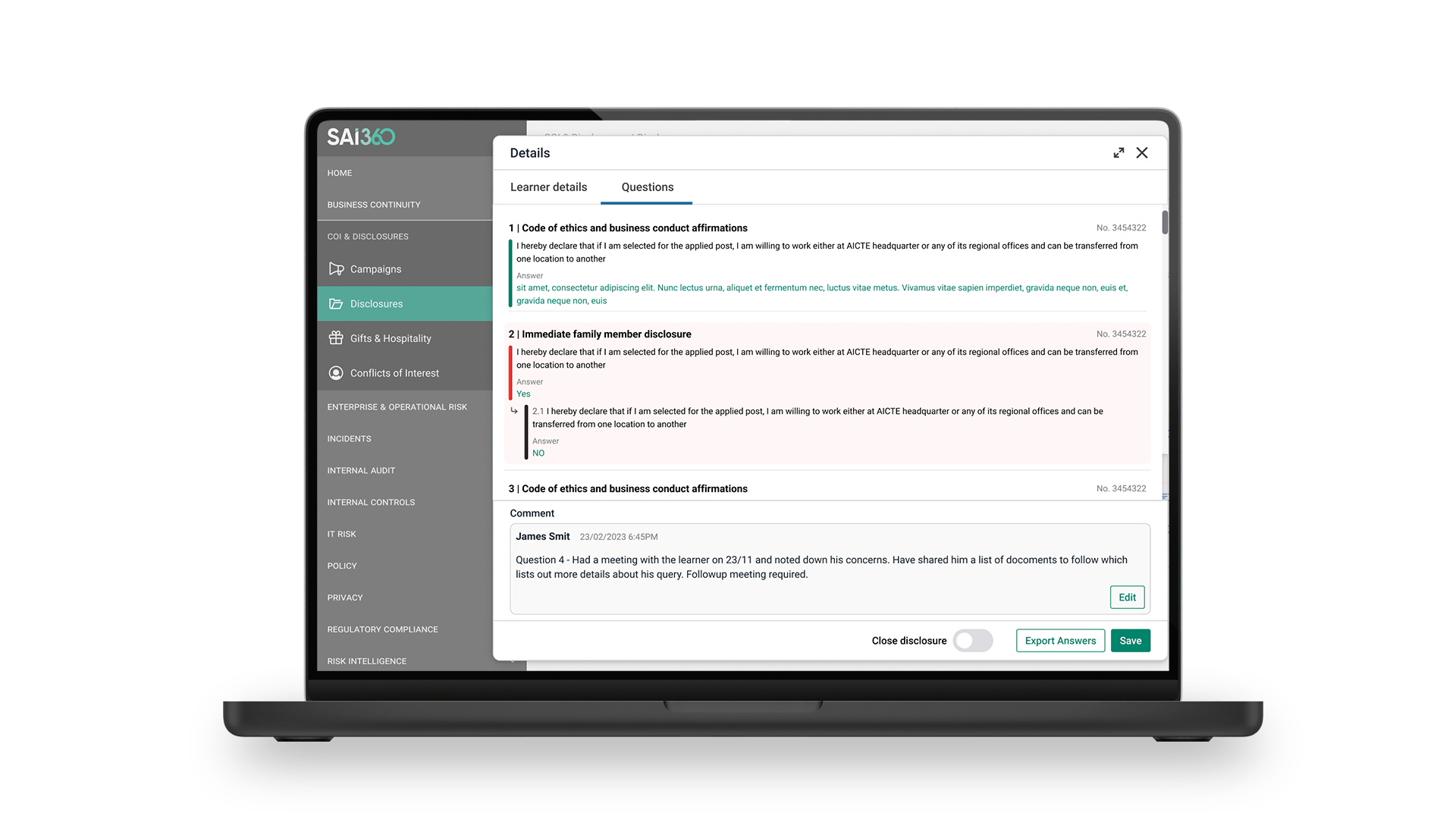 Disclosure Management